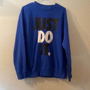 Nike Men’s Blue "Just Do It." Crewneck Sweatshirt